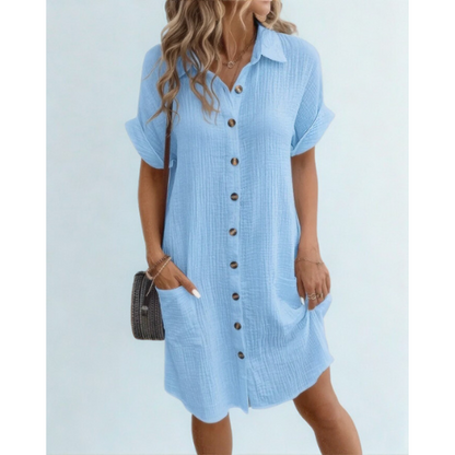 SOFY V-Neck Linen Dress™