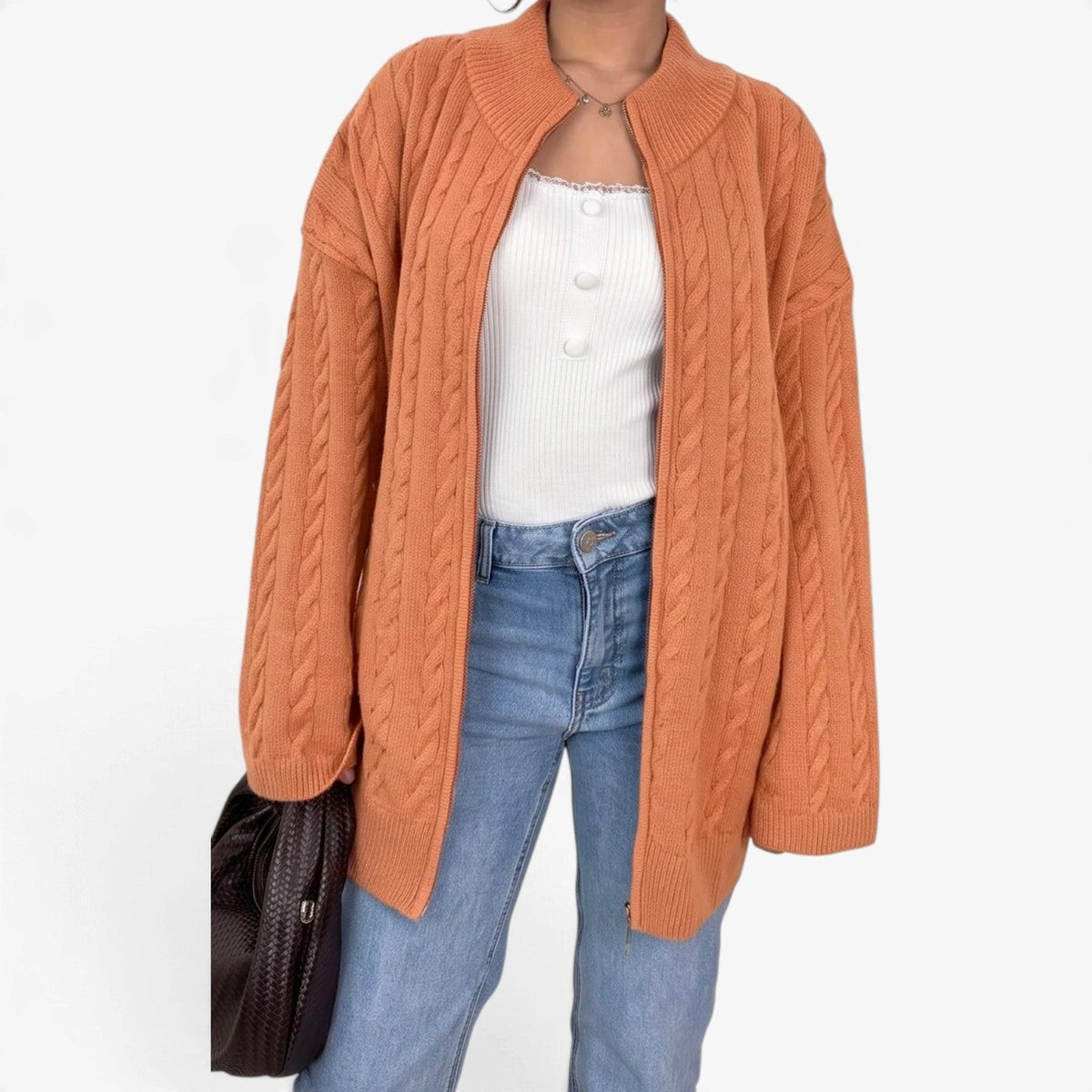 Maelle™ Grovstrikket Zip-Cardigan