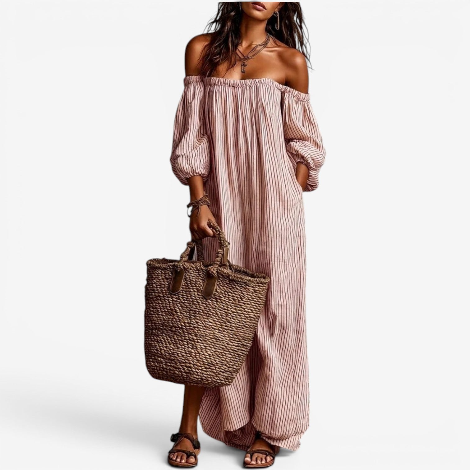 Faustina™ Jumpsuit med v-hals og knapper