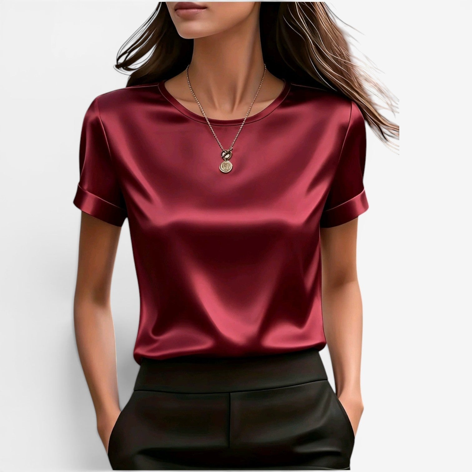 Adina™ Elegant t-skjorte i sateng