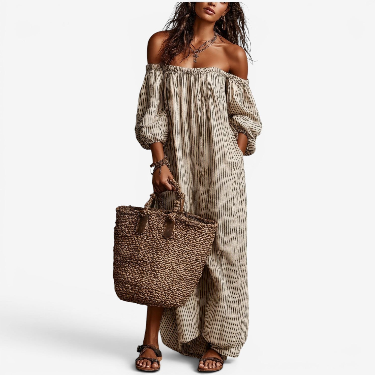 Faustina™ Jumpsuit med v-hals og knapper