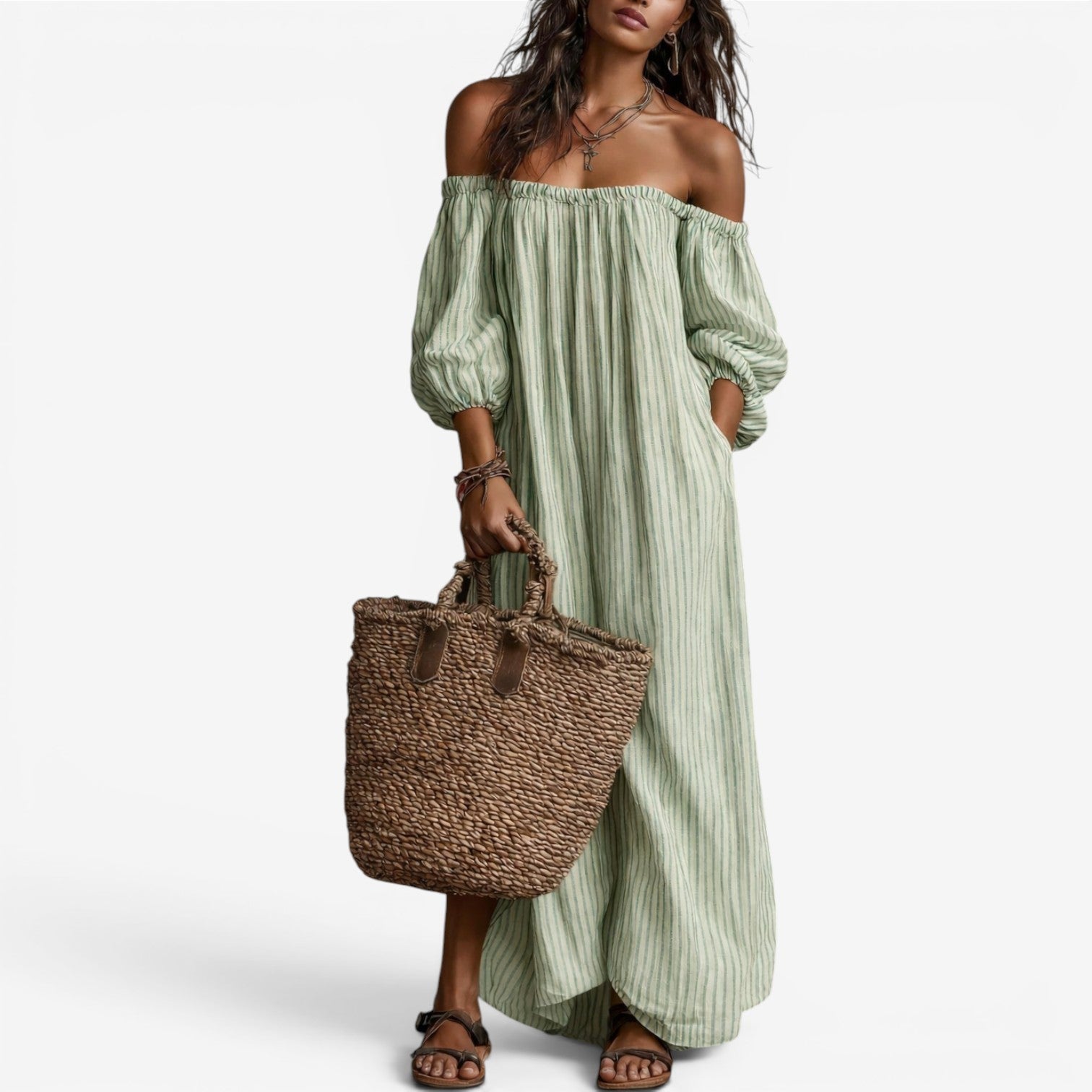 Faustina™ Jumpsuit med v-hals og knapper