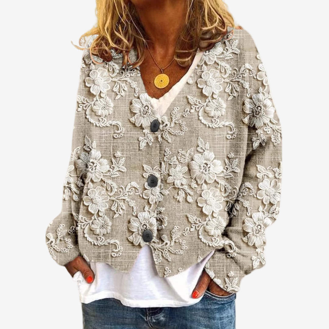 Nira™ Blomstret cardigan