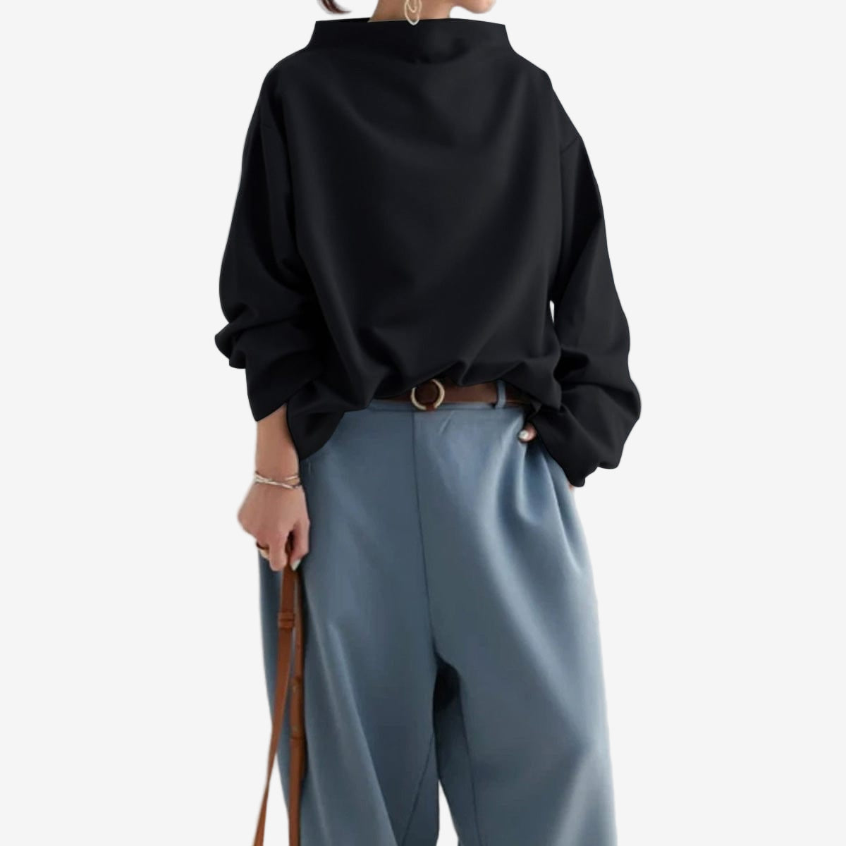 Elly™ Avslappet cropped genser