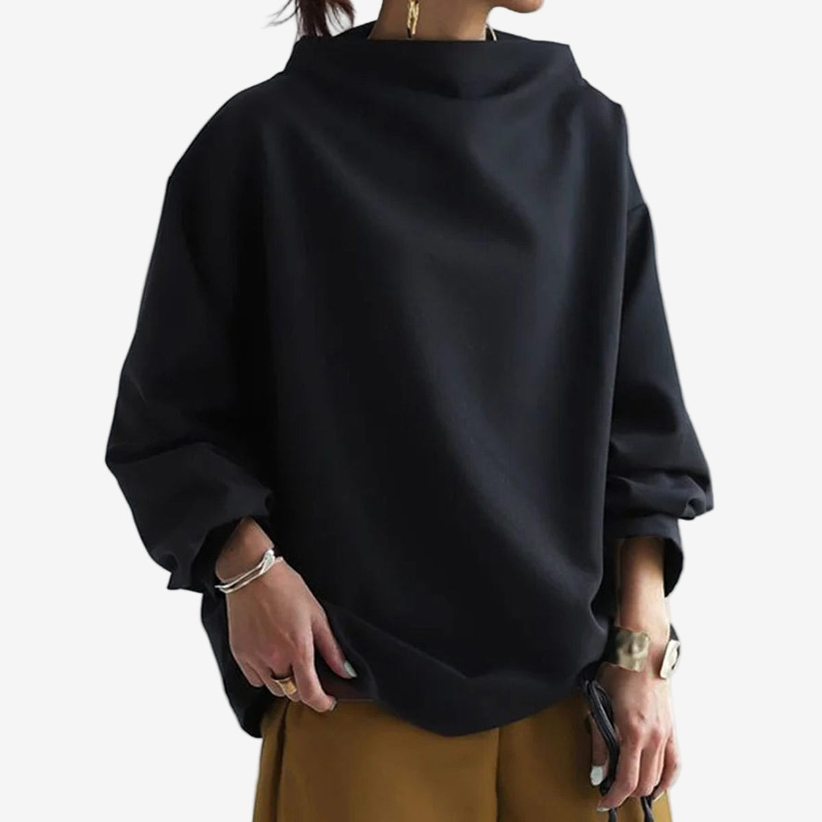 Elly™ Avslappet cropped genser