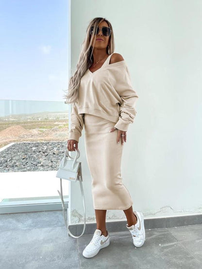 SOFY V-Neck Vest & Skirt Set™