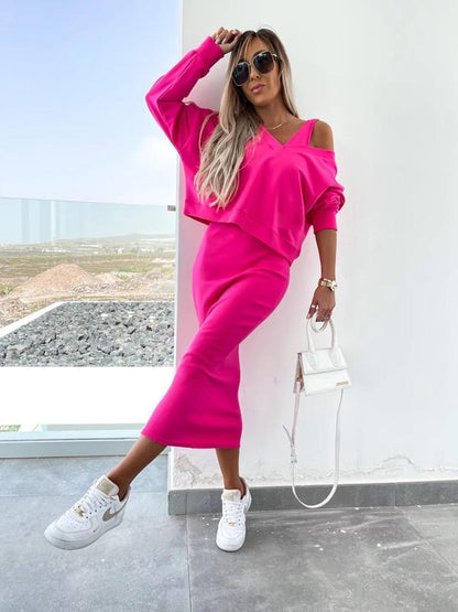 SOFY V-Neck Vest & Skirt Set™