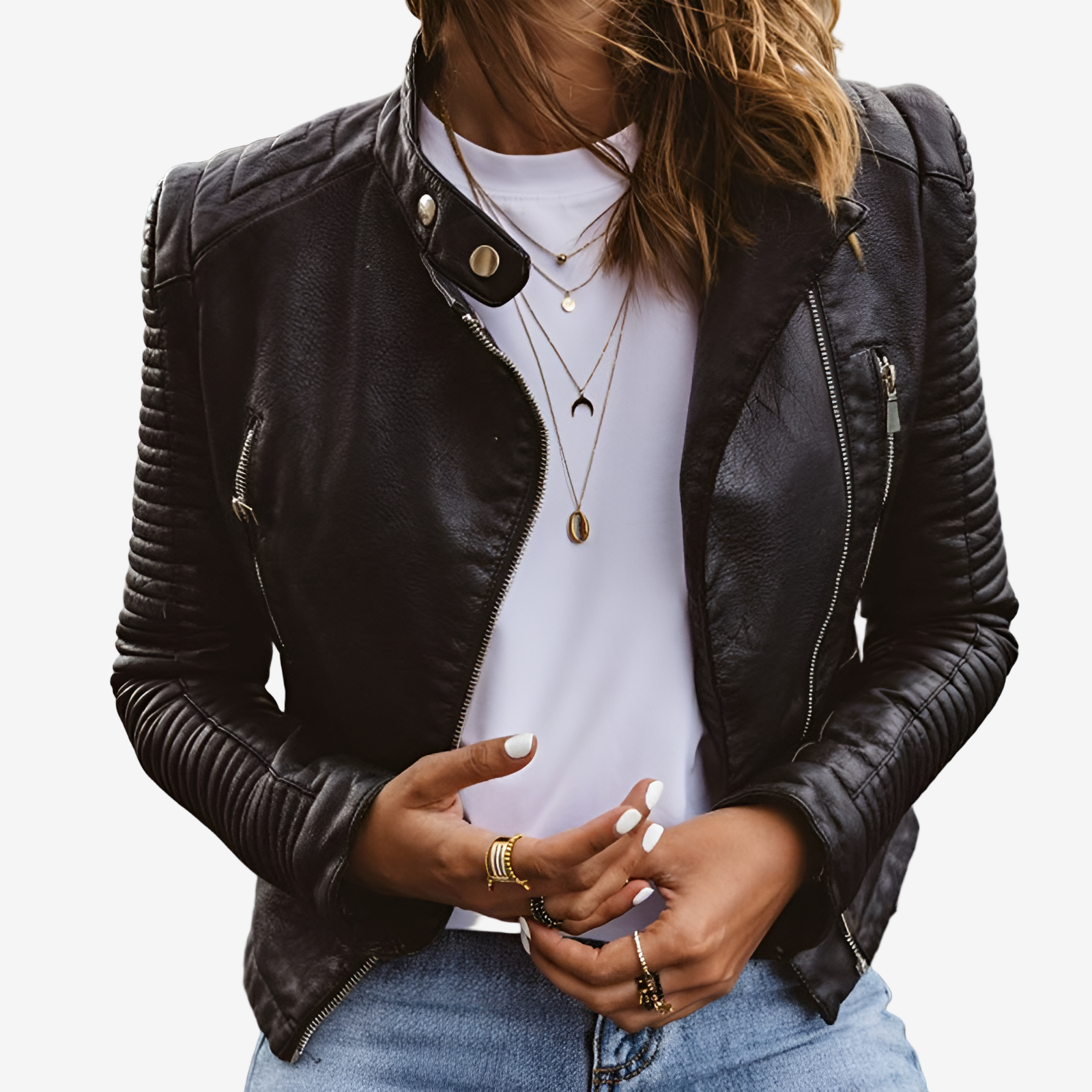 Michèle™ Skinn biker jakke