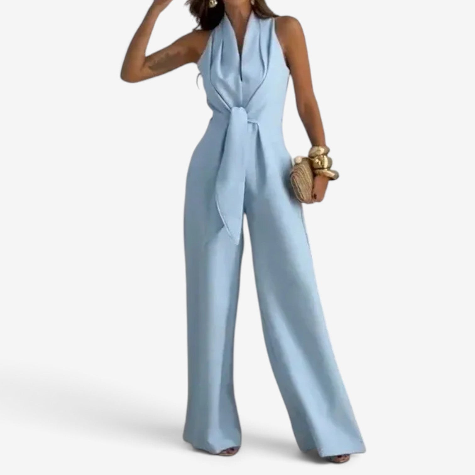 Krystal™ Halter-jumpsuit med vide ben