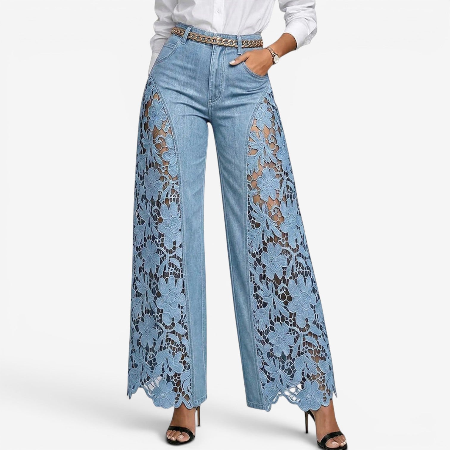 Wendy™ Jeans med vide ben