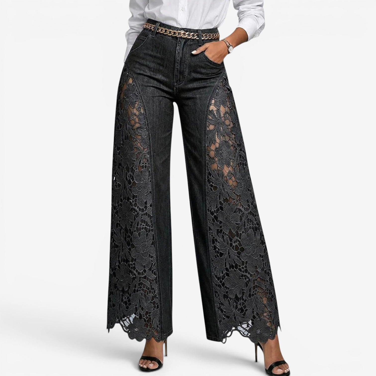 Wendy™ Jeans med vide ben