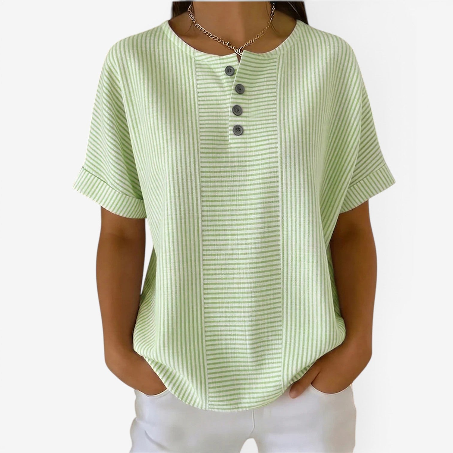 Danica™ Avslappet stripete bluse