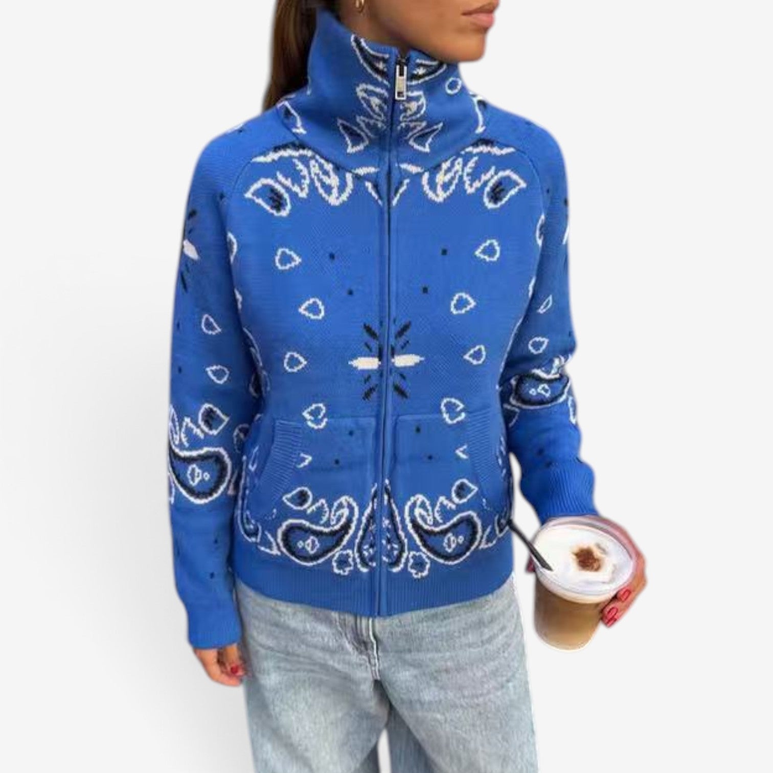 Nerissa™ Bandanastrikket cardigan