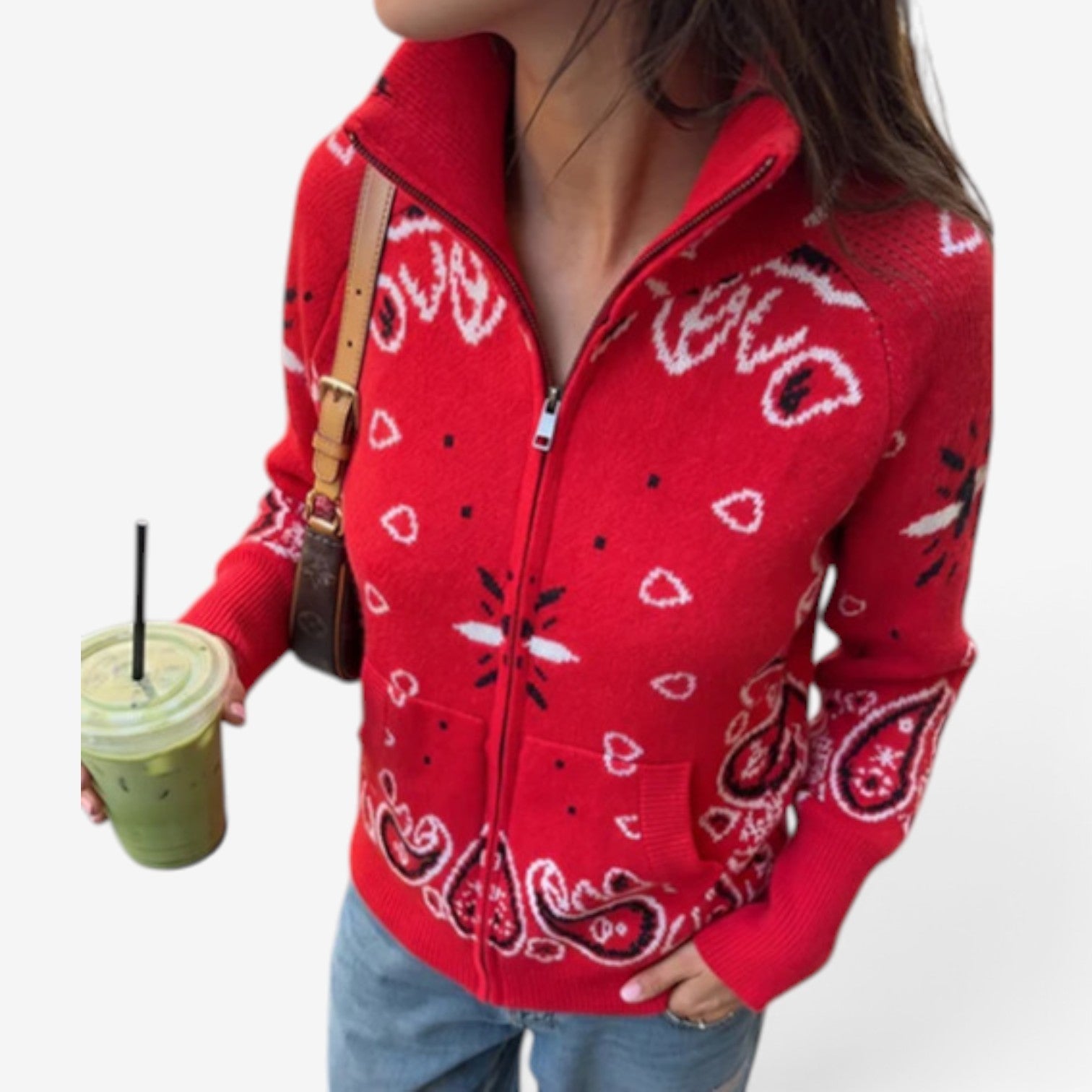 Nerissa™ Bandana strikkecardigan