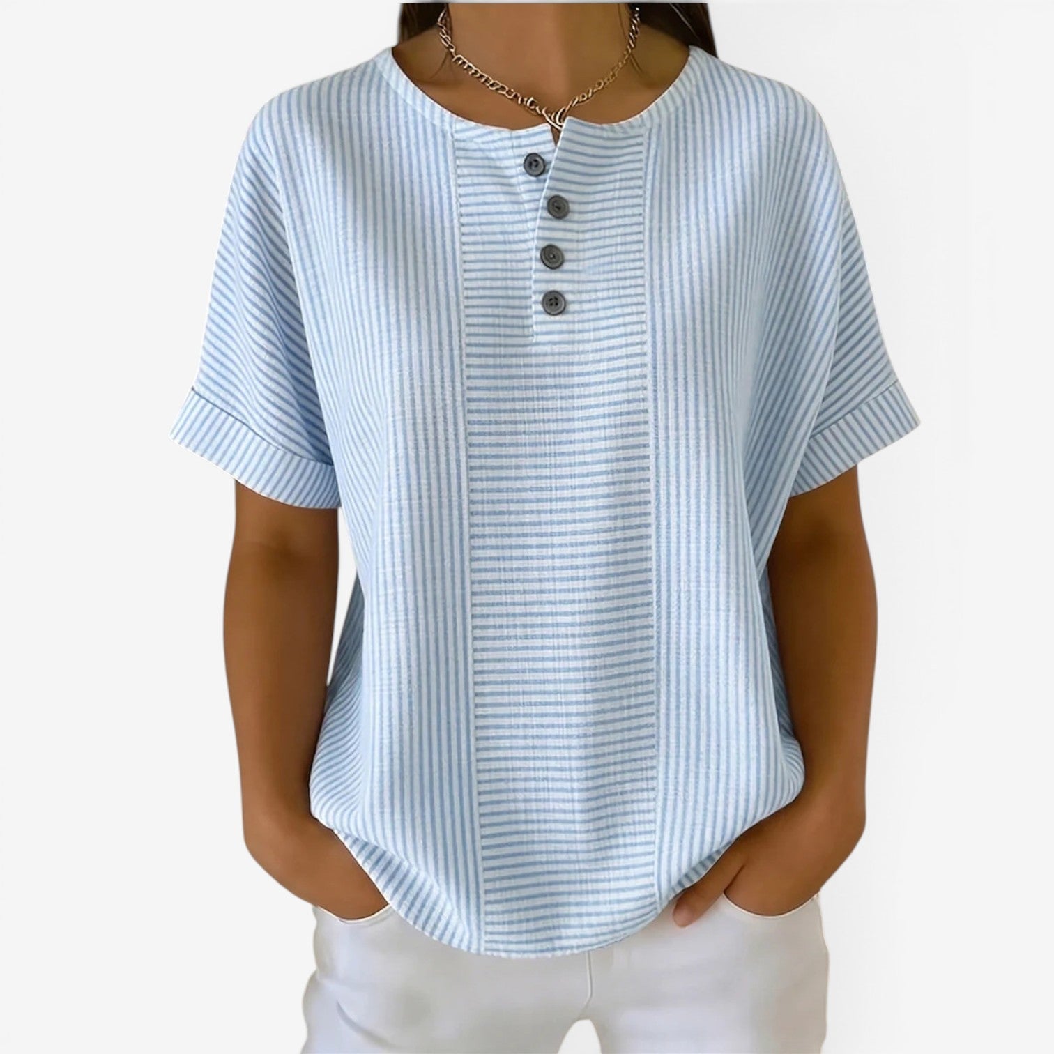 Danica™ Avslappet stripete bluse