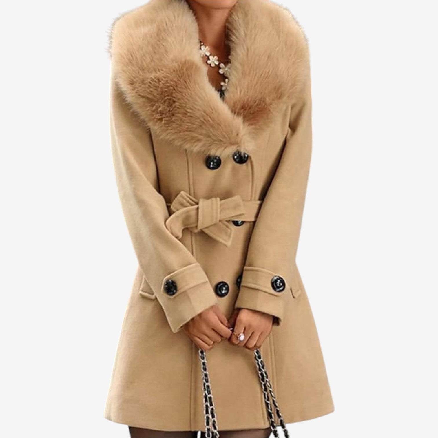 Sandara™ Elegant kåpe med belte