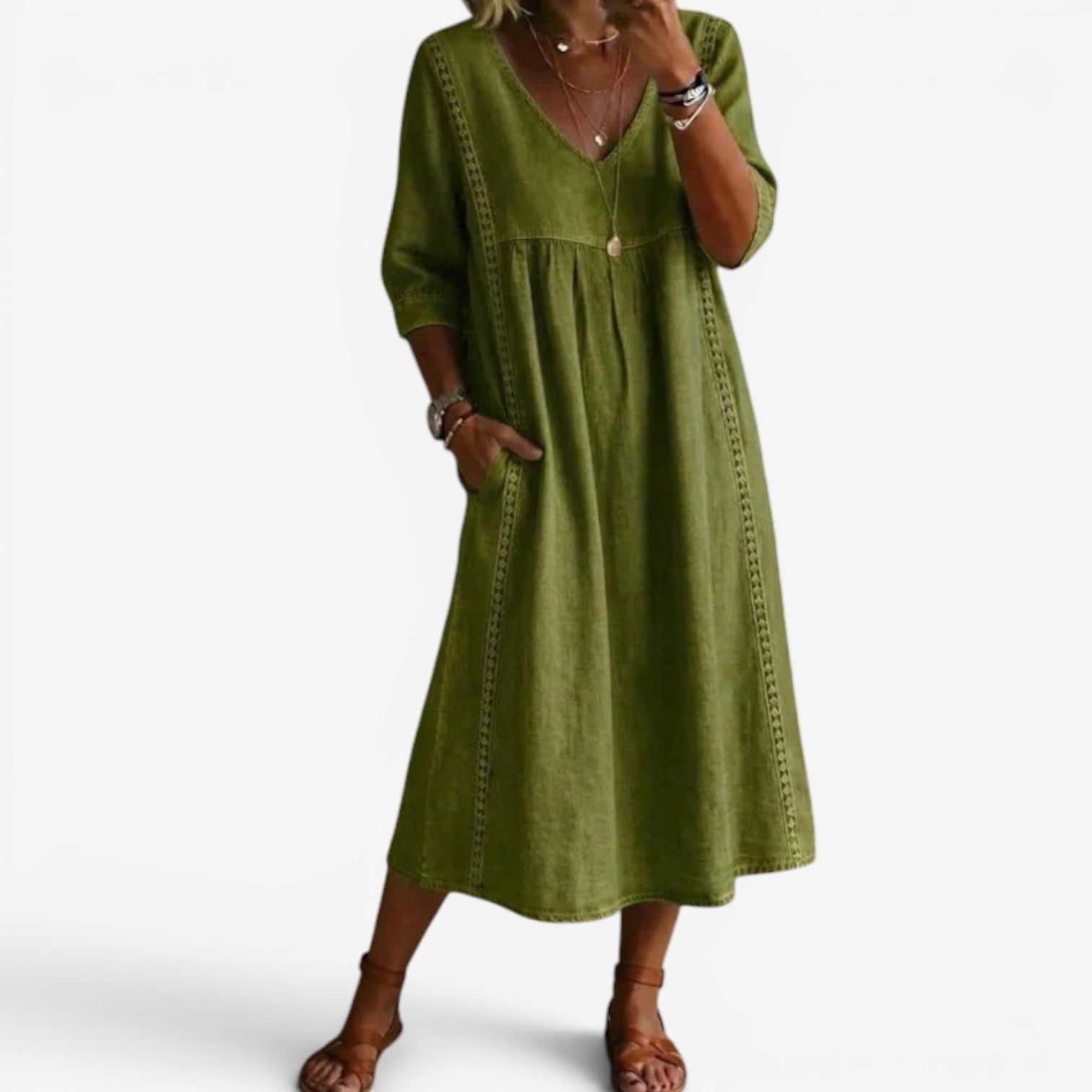 Carolline™ Summer kjole med embroidery