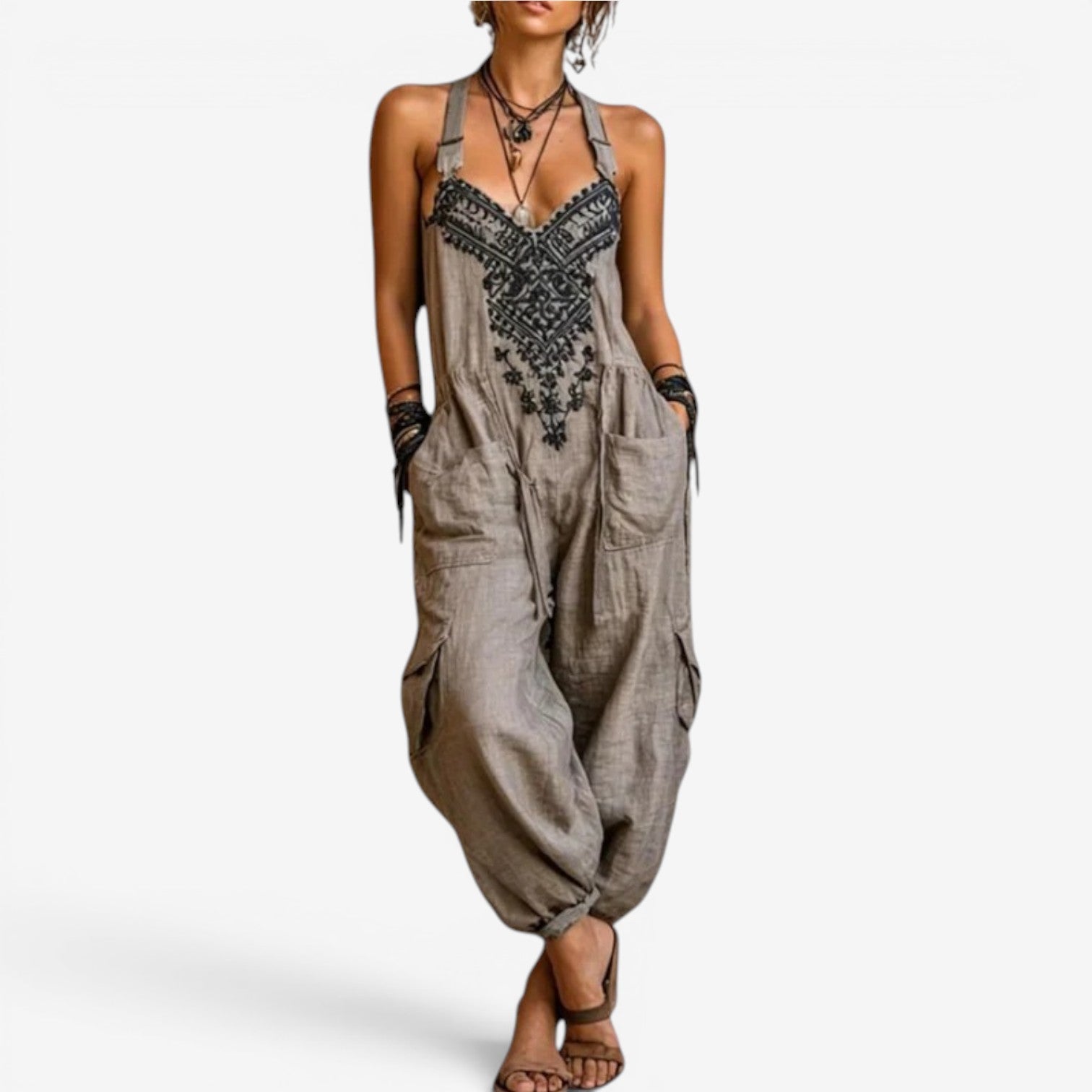 Emellia™ Jumpsuit i bohemsk stil