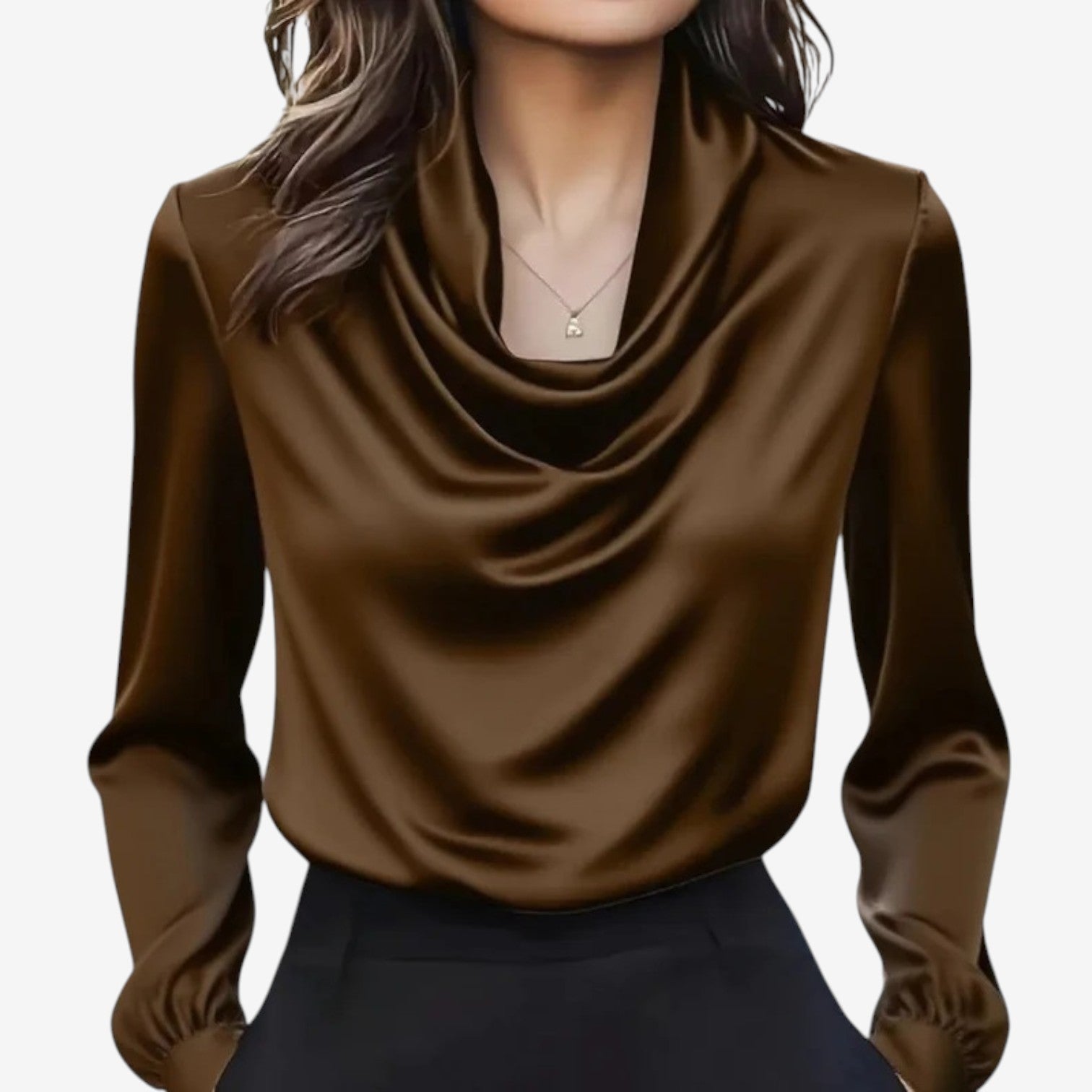 Katia™ Bluse med drapert krage