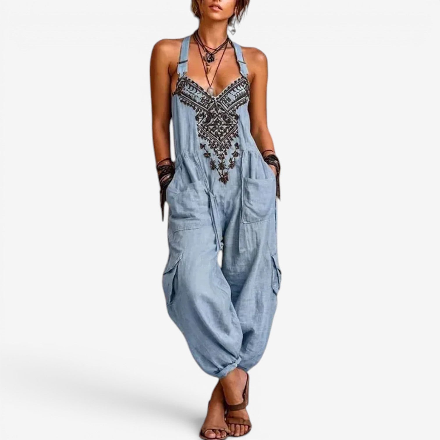 Emellia™ Jumpsuit i bohemsk stil