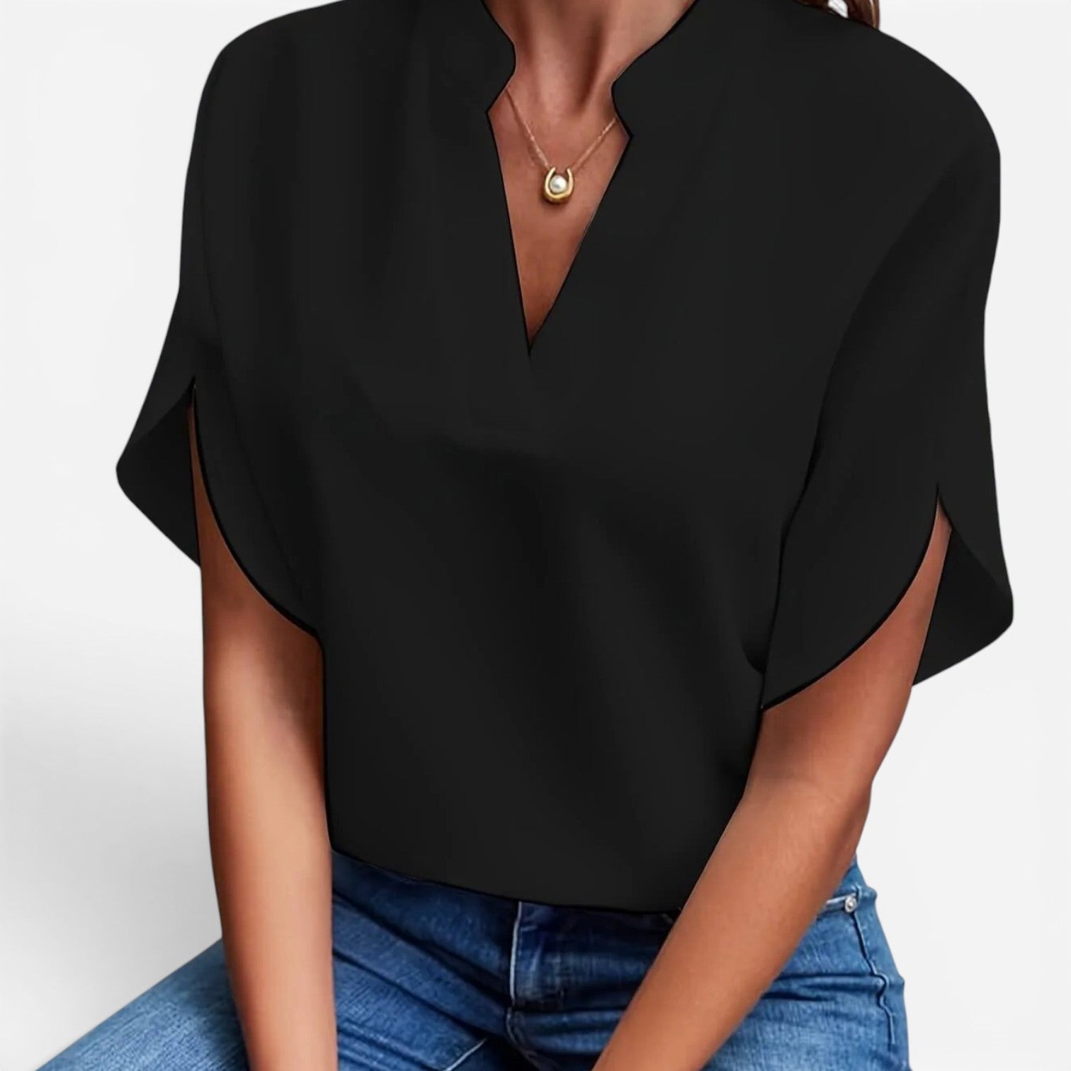 Jewel™ Bluse med v-hals