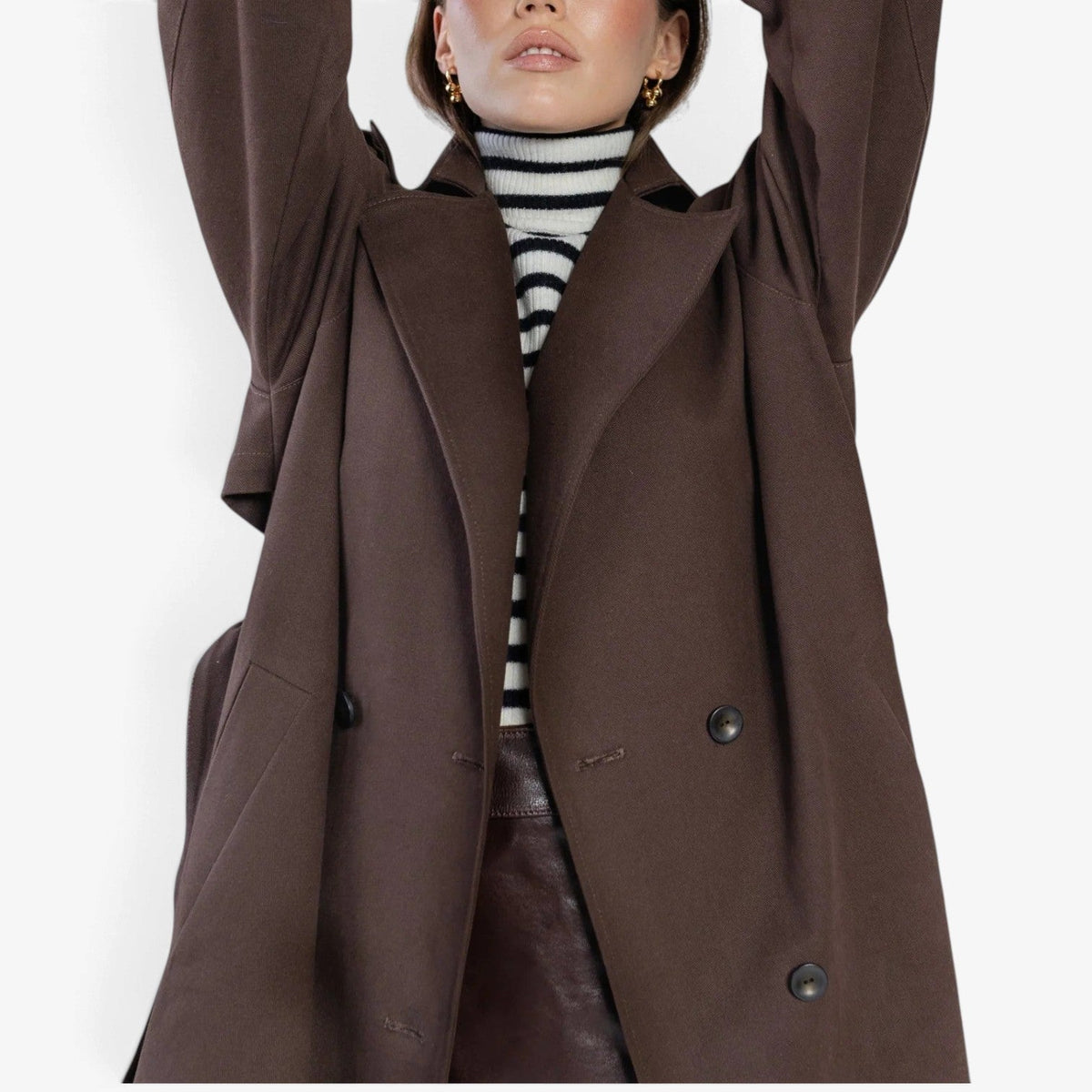 Coralie™ Strukturert lang trenchcoat