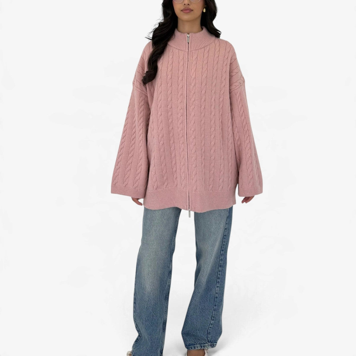 Maelle™ Grovstrikket Zip-Cardigan