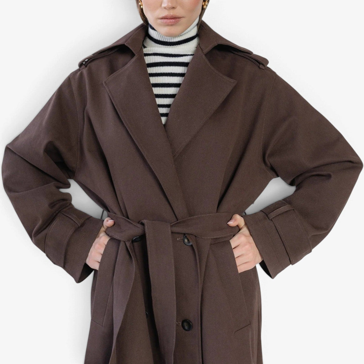Coralie™ Strukturert lang trenchcoat