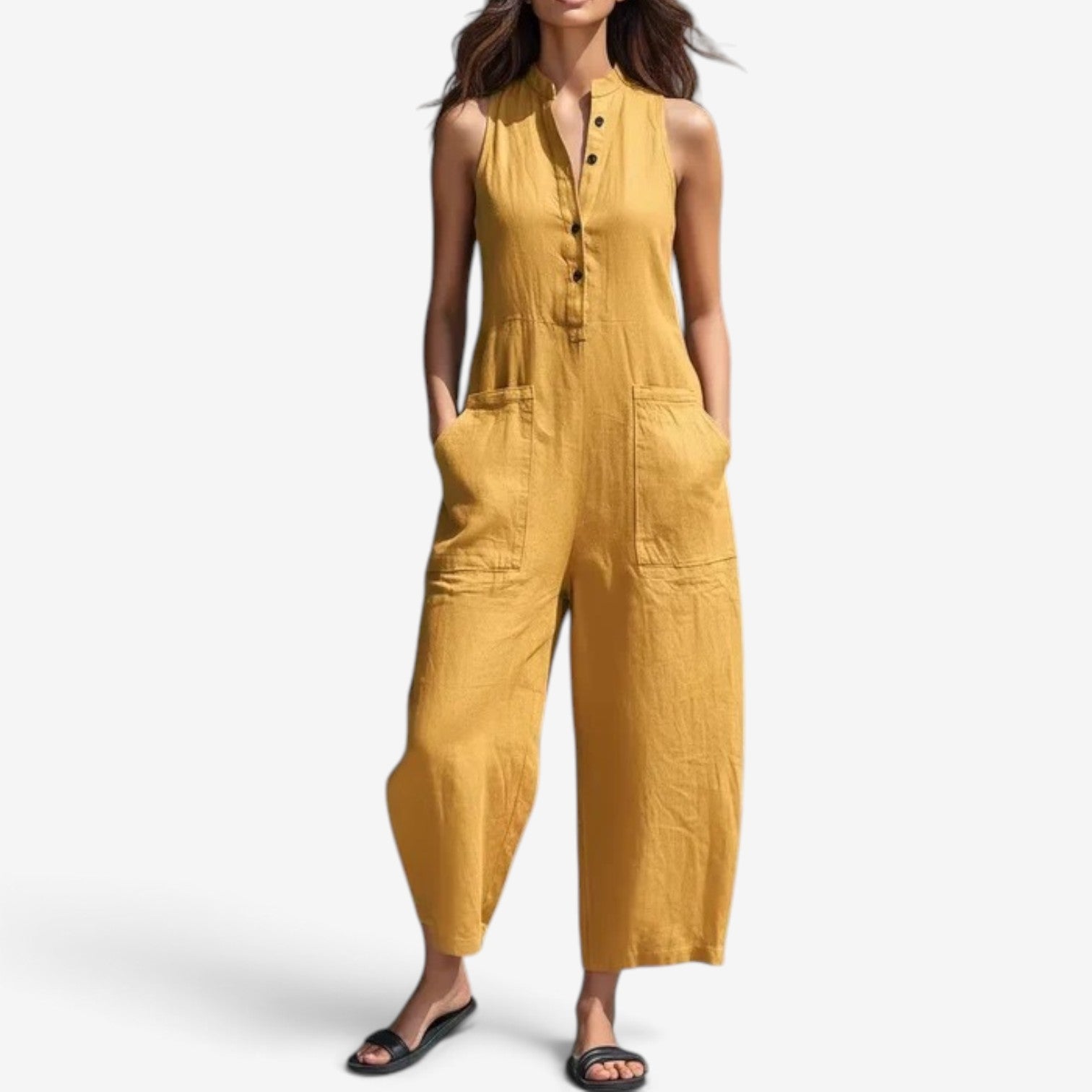 Georgia™ Ermeløs jumpsuit med vide ben