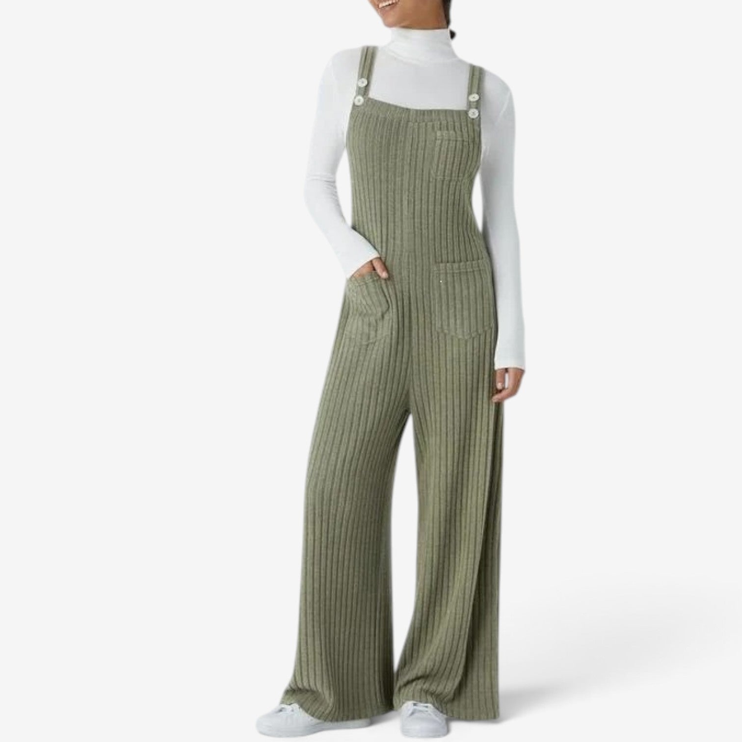 Ellaria™ Ribbet overall med vide ben