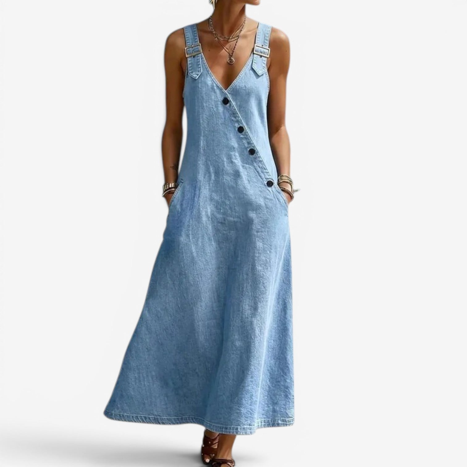 Ellen™ Lang denimkjole