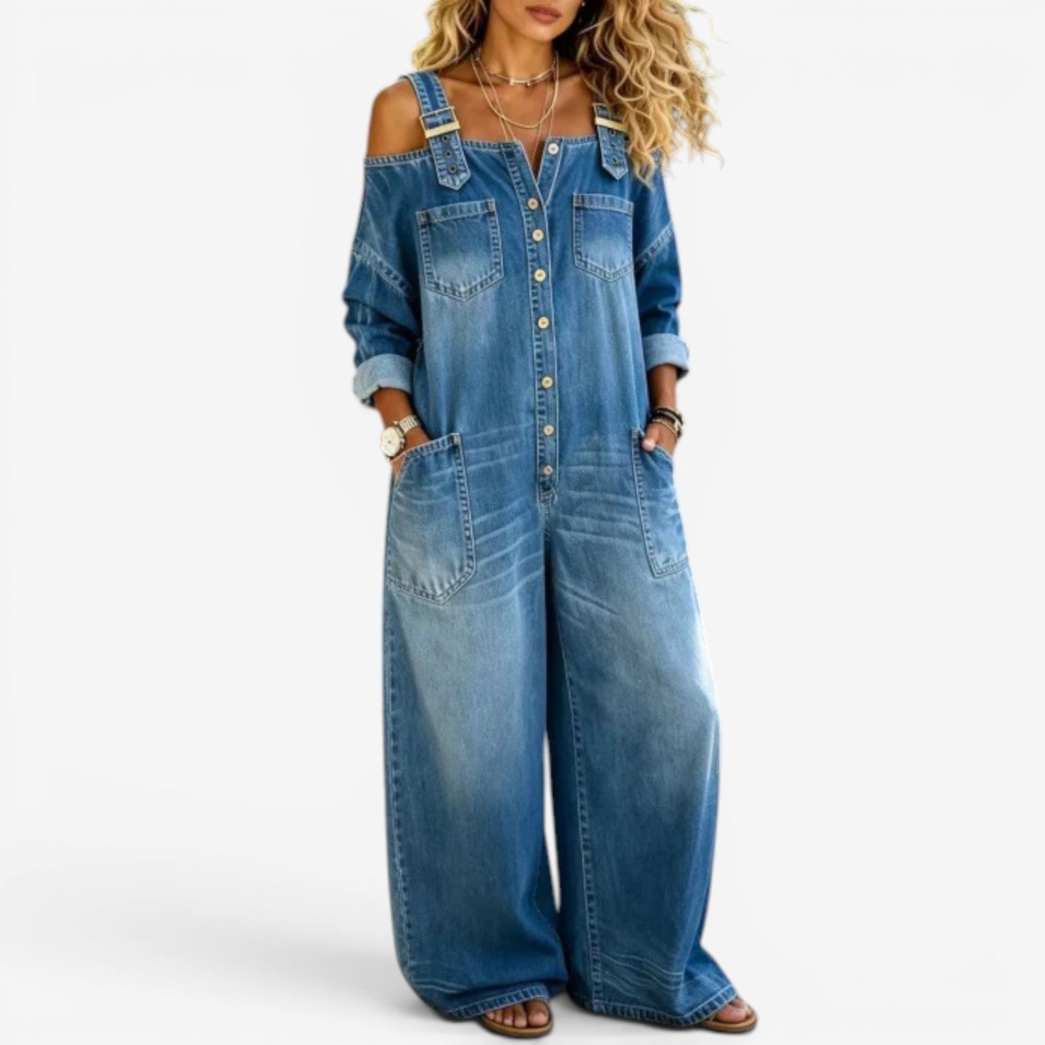 Lianne™ Off-shoulder denimjumpsuit
