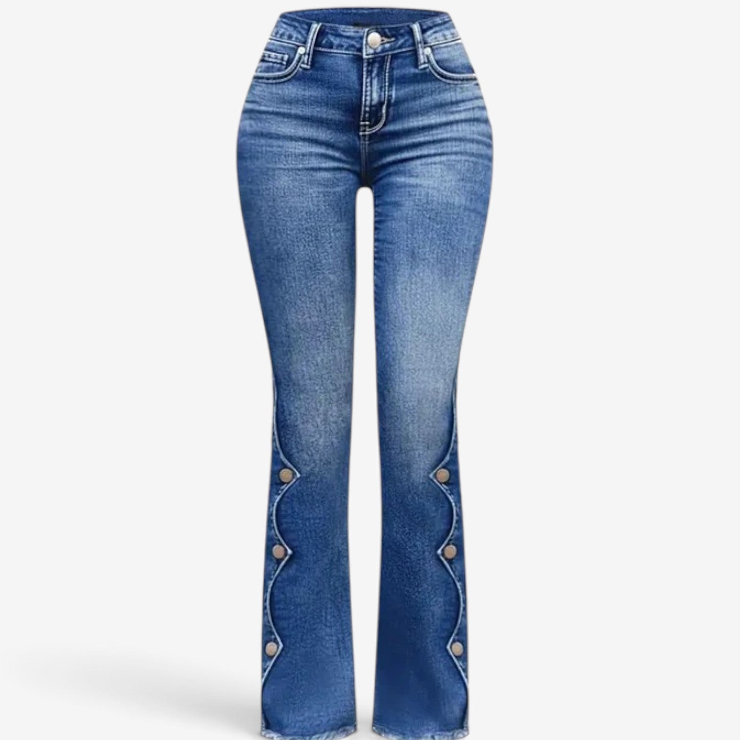 Avah™ Denim jeans med sideknapper