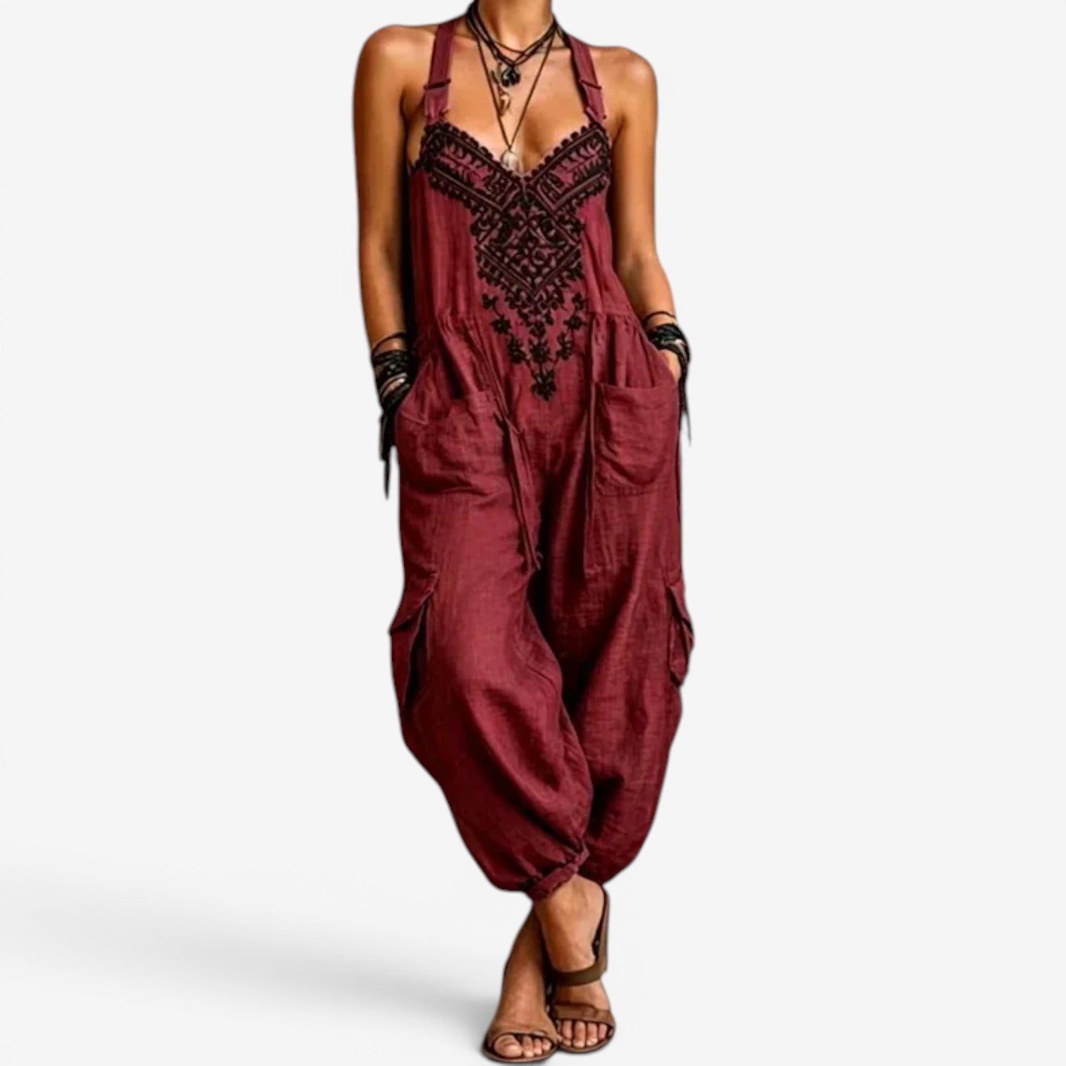 Emellia™ Jumpsuit i bohemsk stil