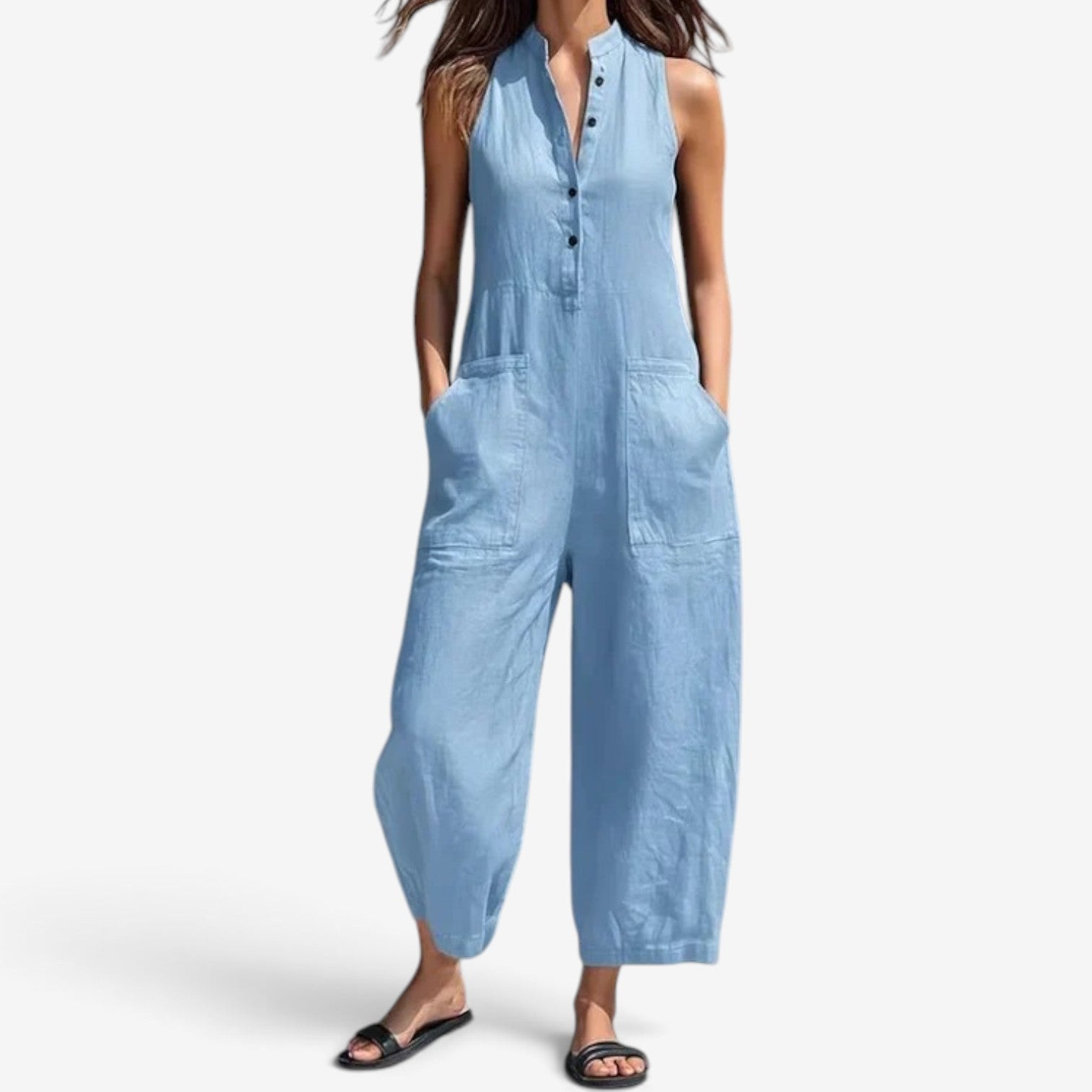 Georgia™ Ermeløs jumpsuit med vide ben
