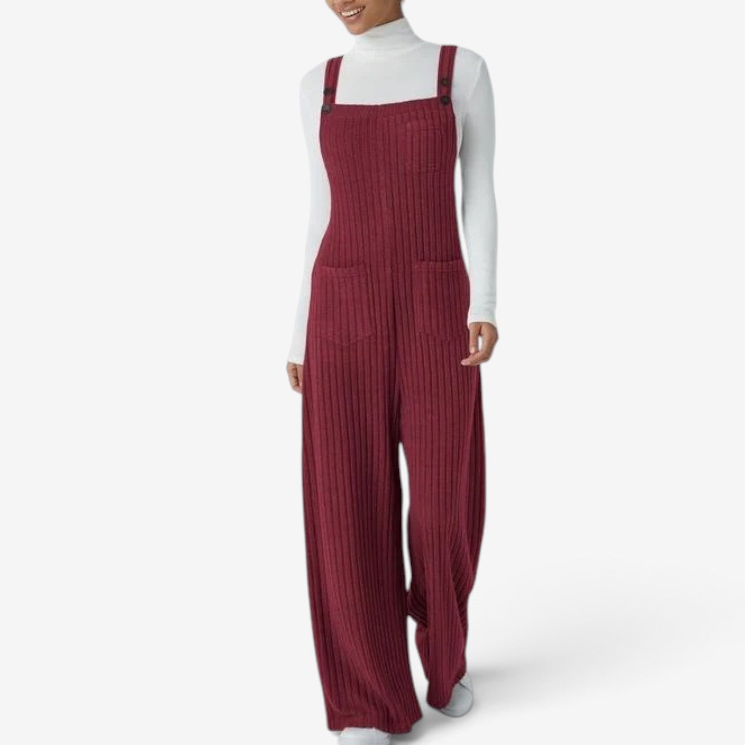 Ellaria™ Ribbet overall med vide ben