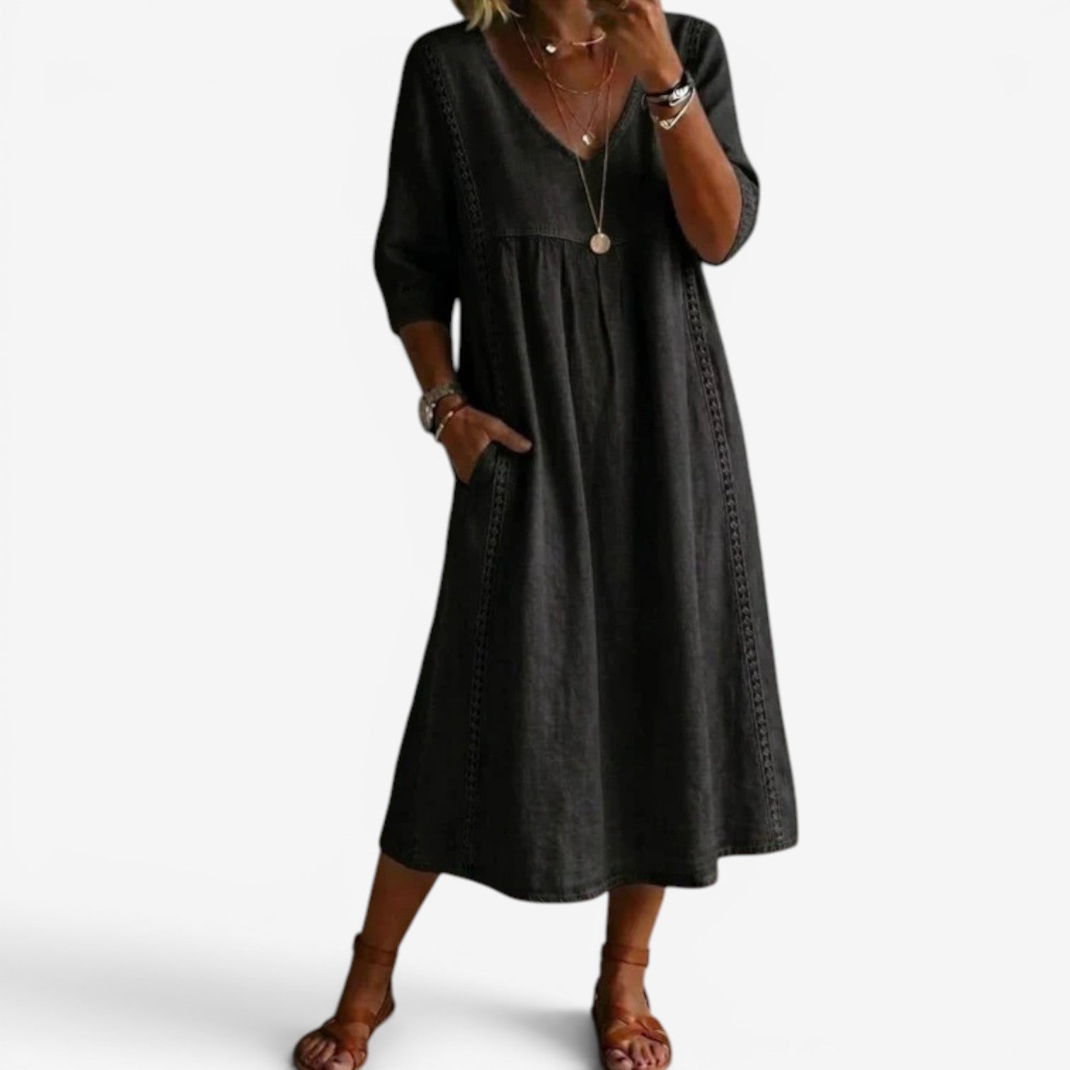 Carolline™ Summer kjole med embroidery