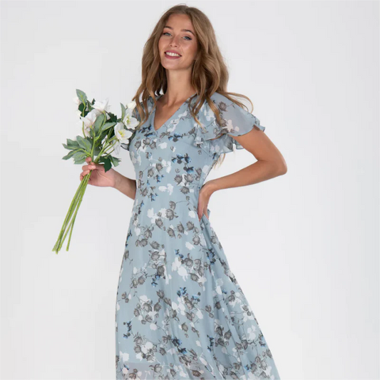 SOFY V-Neck Midi Dress™